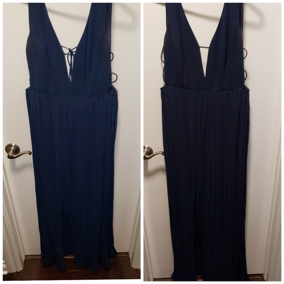 Navy Blue Floor Length Dress - Picture 3 of 3